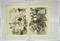 Original Old Antique Print 1869 Christmas Pantomimes Haymarket Theatre Lyceum