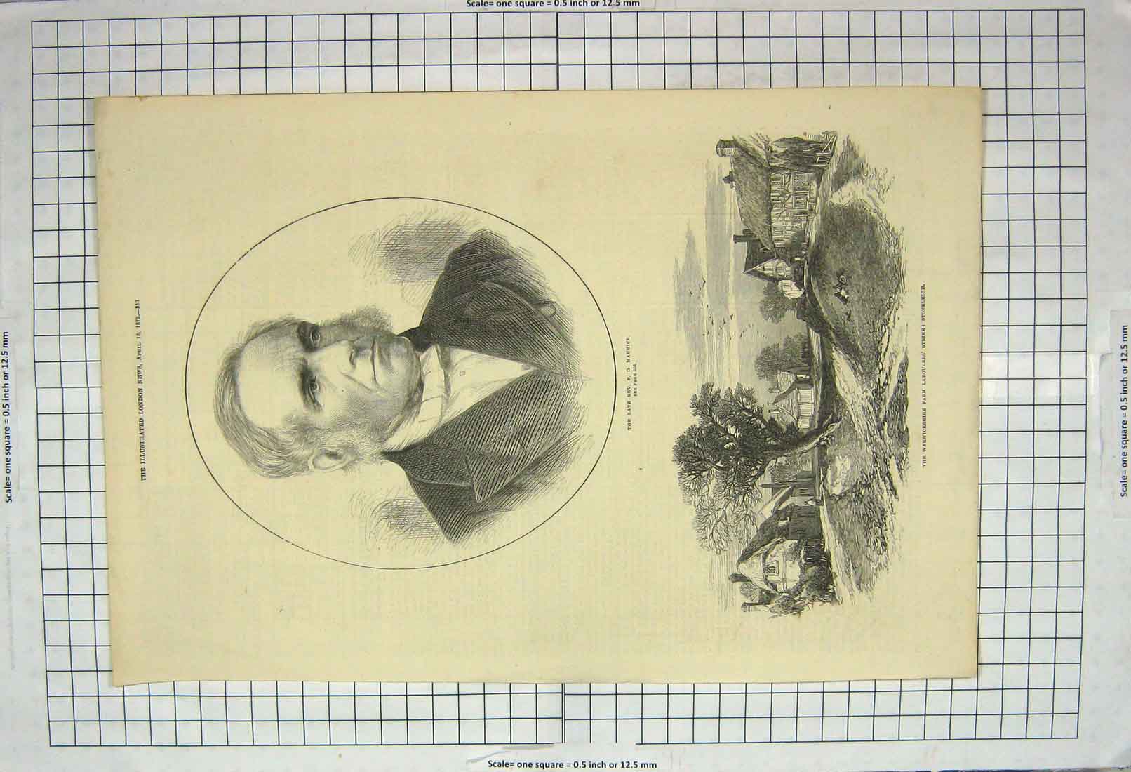 Original Old Antique Print 1872 Maurice Warwickshire Farm Labourers Strike 19th