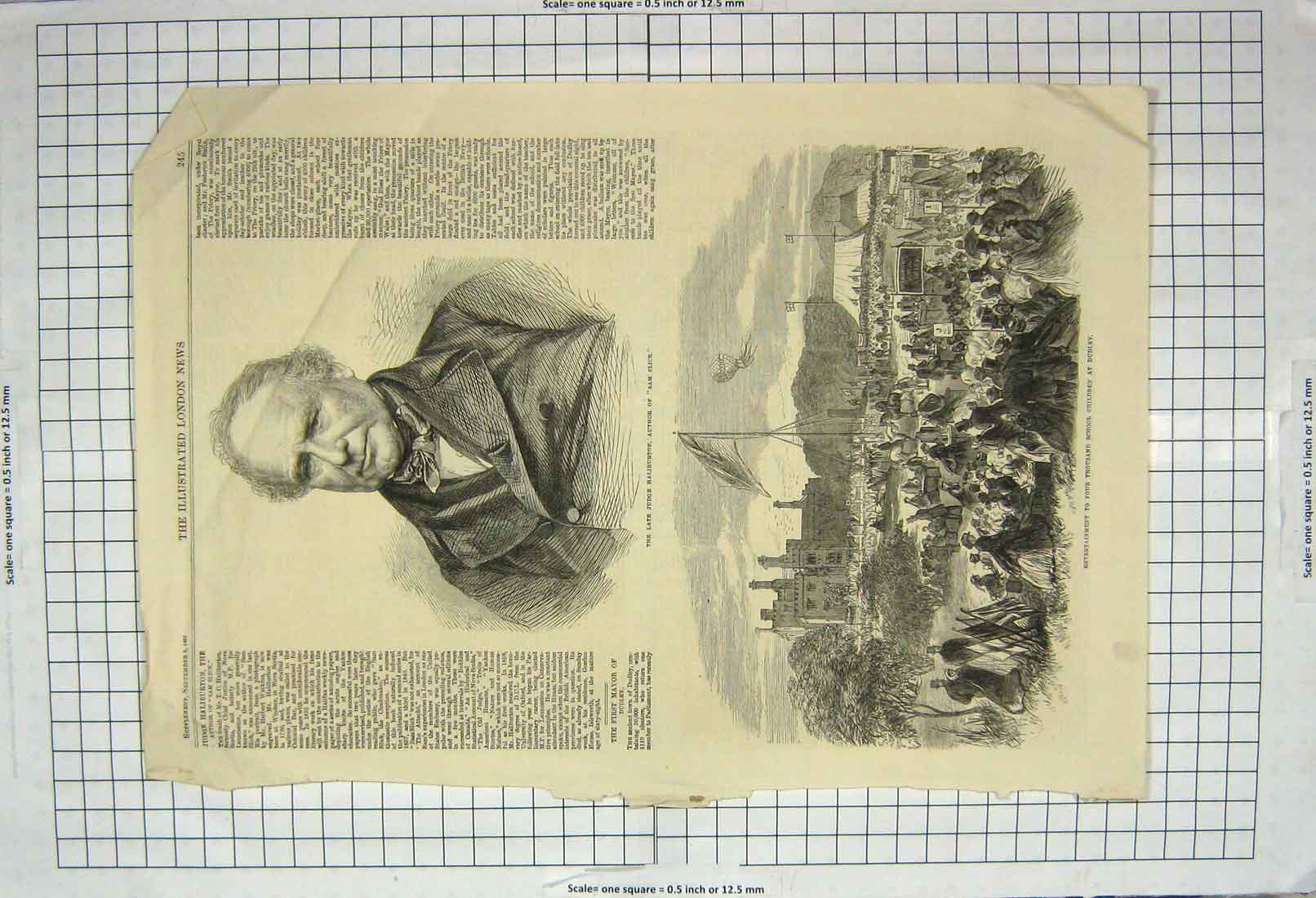 Old Antique Print 1865 Judge Haliburton Sam Slick School Children Dudley 19th