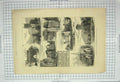 Original Old Antique Print 1881 Malvern Abbey Eastnor Castle Leahampton Church