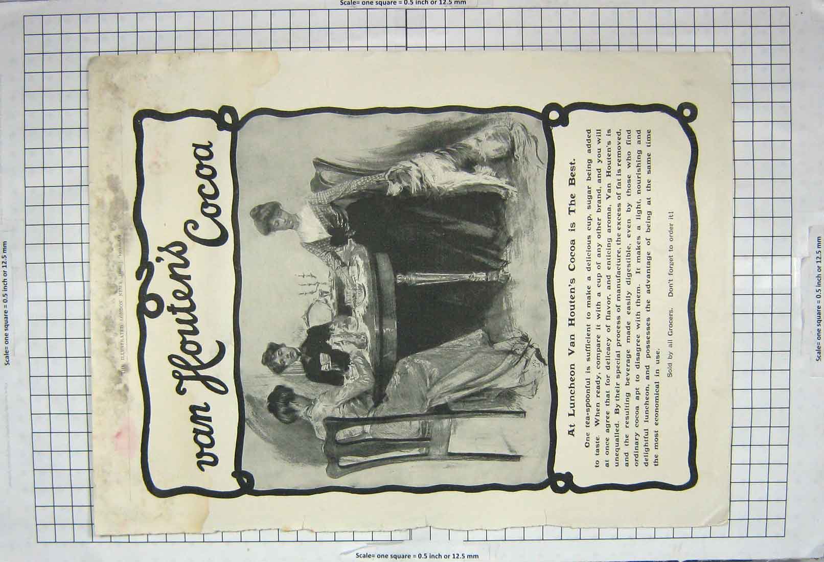 Original Old Antique Print 1901 Advertisement Van Houten Cocoa Boer Prisoners