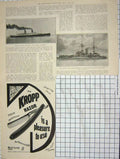 Original Old Antique Print 1905 British Navy Ship Caesar Carmania Kropp Razor
