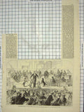 Original Old Antique Print Christmas Soiree Hanover Square Rooms Deaf Dumb 1869