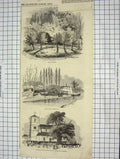 Original Old Antique Print 1843 Waltham Abbey Explosion Fourth Mill Workmen