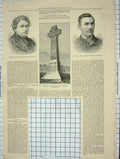 Old Antique Print 1881 Monument Prince Imperial Haworth Rolleston Oxford 19th