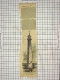 Original Old Antique Print 1856 Cast Iron Lighthouse Isaac Rocks Bermuda 19th