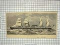 Original Old Antique Print 1881 New Steel Ship Parisian 19th Century