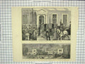 Old Antique Print 1881 Lord Beaconsfield Curzon Lanhydrock Robartes Fire 19th