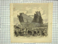 Original Old Antique Print Attempt Launch Ship Bermuda Floating Dock Woolwich