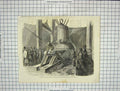 Original Old Antique Print Hammer Great Bell Westminster Clock Experiments 18th
