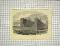 Original Old Antique Print Launch Floating Dock Callao Peru South America 19th