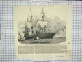 Original Old Antique Print 1852 Royal Mail Steam Packet Ship Amazon West Indies