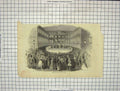 Original Old Antique Print Great Military Concert Bruhl Building Music
