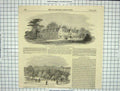 Original Old Antique Print 1850 Worcester Diocesan Training School Orphan House