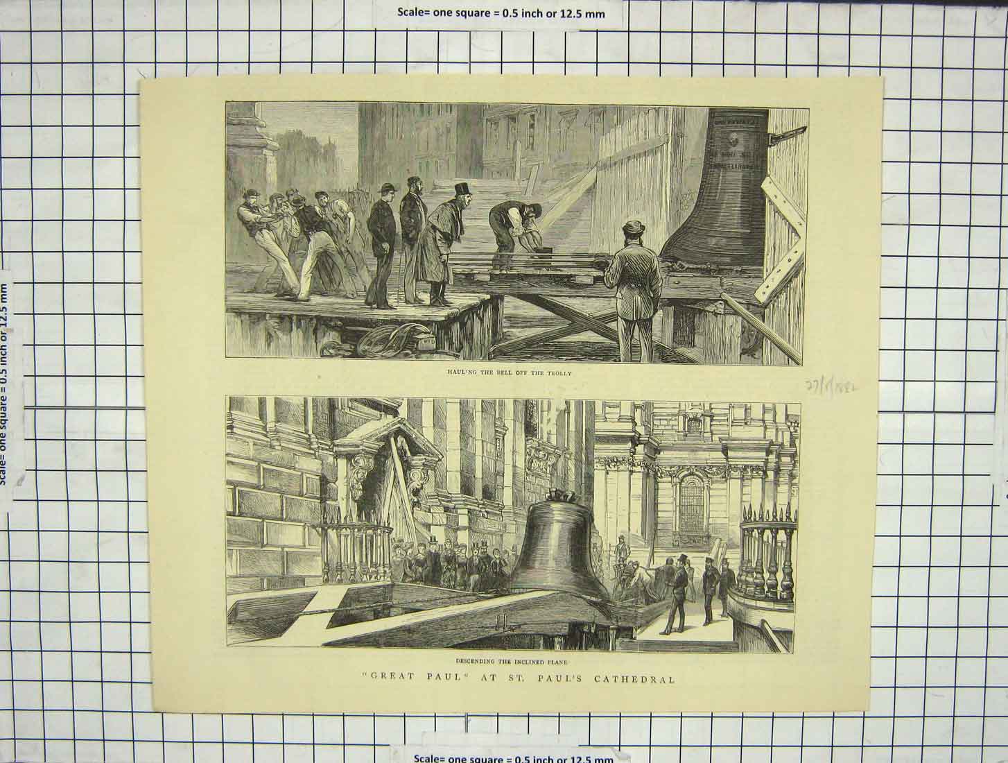 Old Antique Print 1882 Great Paul Bell St Paul'S Cathedral London England 19th