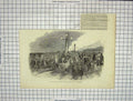 Old Antique Print Fire Maudslay Fields Engineers Waterloo Bridge London