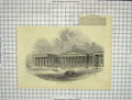 Original Old Antique Print 1846 Faáade New British Museum Architecture Building