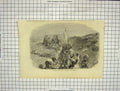 Original Old Antique Print Battle Capon Peris Brazilians Trenches War Siers