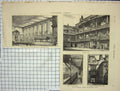 Original Old Antique Print 1875 Oxford Arms Warwick Lane School Prompters Bench