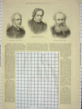 Original Old Antique Print 1882 General Macdonald Rev. Tylecote William Sawyer