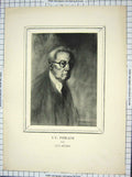 Original Old Antique Print Portrait J-L Forain Lui-Meme Man France