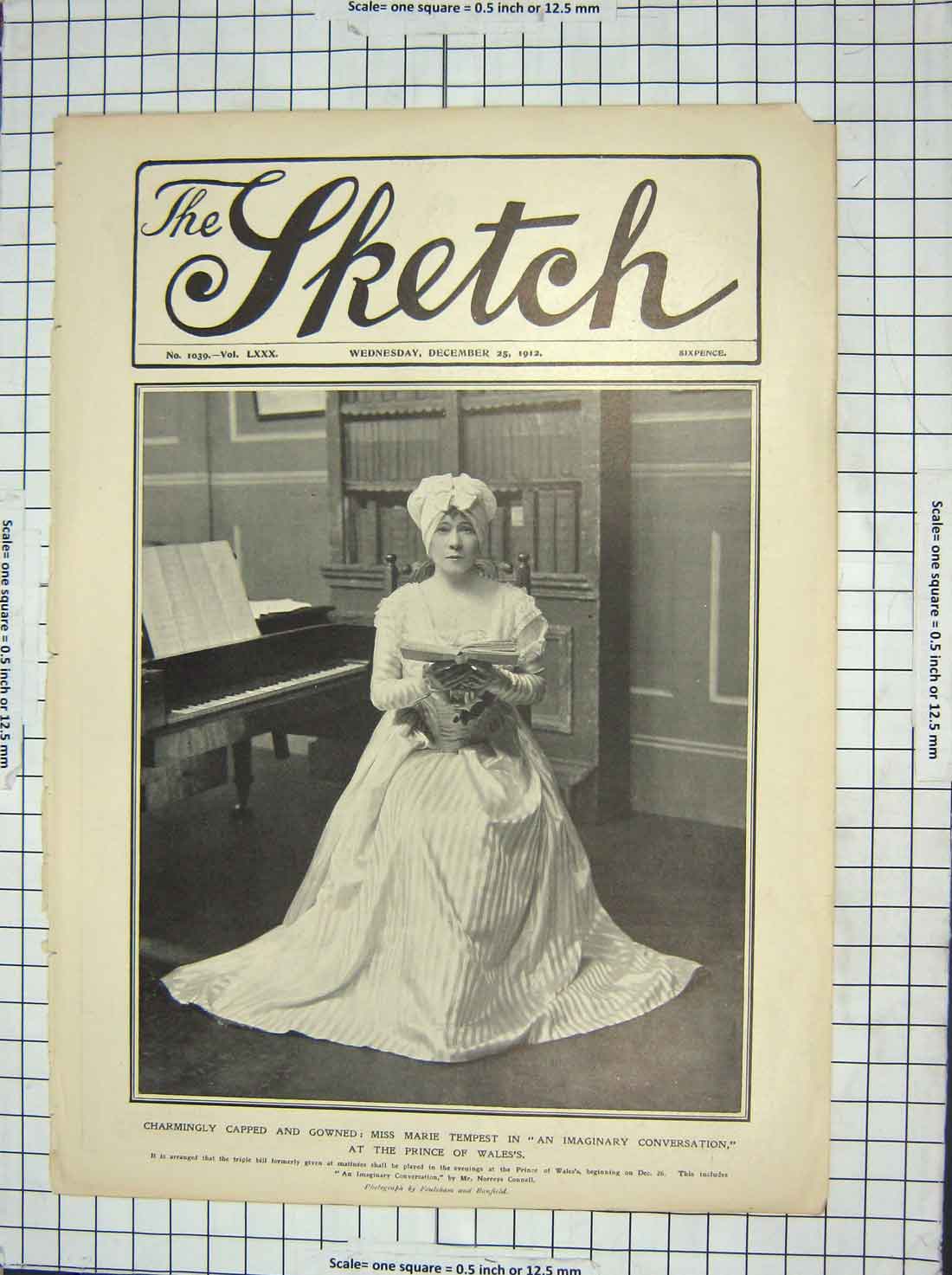 Original Old Antique Print 1912 Marie Tempest Prince Wale Theatre Photograph