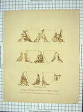 Original Old Antique Print 1804 Grotesque Paintings Frieze St. Stephens Chapel