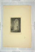 Old Antique Print Interior Rochester Cathedral Aisle Nave Williams Chapel