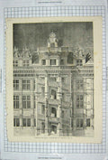Old Antique Print 1875 Chateau De Bois Staircase Francis Ist Architecture 19th