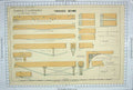 Original Old Antique Print Building Construction Trussed Beams Wood Henry Adams