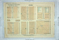 Original Old Antique Print Building Construction Doors Wood Henry Adams