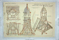 Original Old Antique Print Construction Ventilating Turret Framed RoBuilding