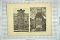 Original Old Antique Print Merton College Fellows Quadrangle Library Photograph