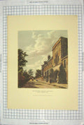 Original Old Antique Print Winchester College Warden House 1816 Architecture