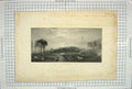 Original Old Antique Print Cousen Engraving Petworth Park Deer Animals 19th