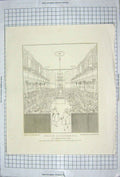 Original Old Antique Print 1809 House Commons Parliament Gravelot White 19th