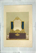 Original Old Antique Print Dressing Case Ladies Gentlemen Queen HousehColour