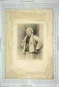 Original Old Antique Print Portrait Meg Dods Lady Woman