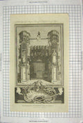 Original Old Antique Print 1787 Monument Westminster Abbey King Henry V 18th