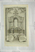 Original Old Antique Print Monument Queen Elizabeth Westminster Abbey 1786 18th