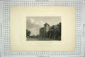 Old Antique Print 1803 Great Terrace Windsor London Castle Architecture 19th