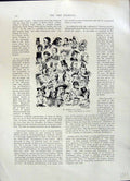 Original Old Antique Print 1896 Art Journal Mr Gladstone Punch Human Heads 19th