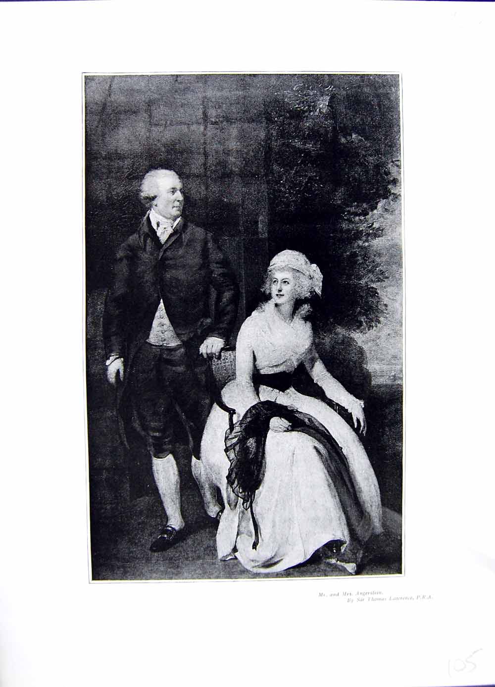 Original Old Antique Print 1896 Thomas Lawrence Portrait Mr Mrs Angerstein 19th