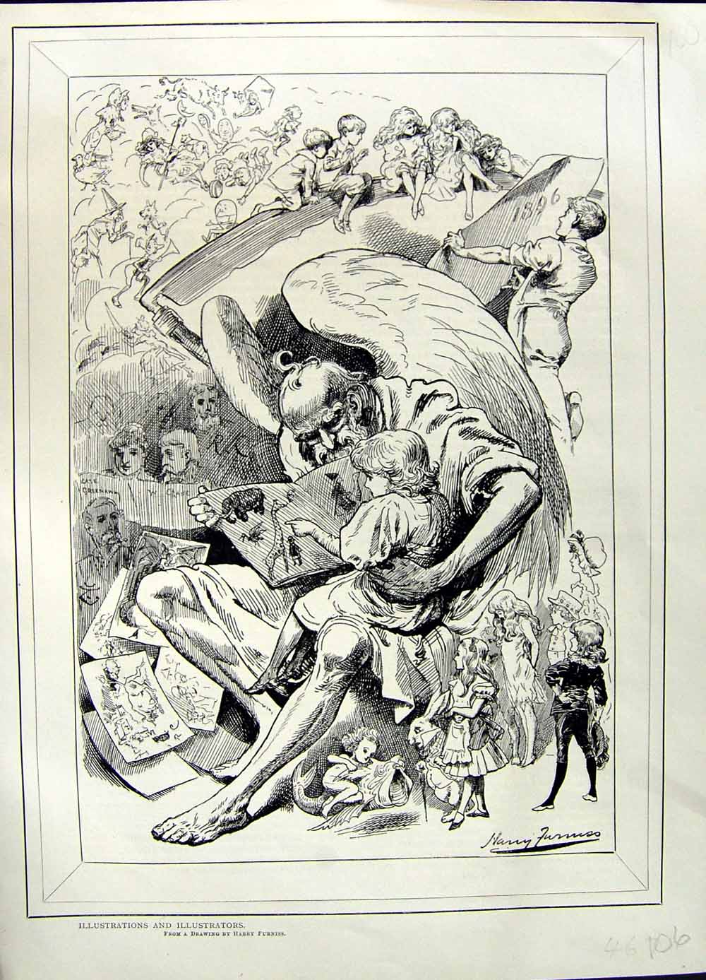 Original Old Antique Print 1896 Art Journal Illustrations Stories Victorian