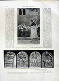 Old Antique Print 1896 Art Journal Pope Urban Vi Heroines Morte D'Arthur 19th