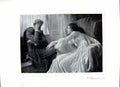 Original Old Antique Print 1896 Art Journal Confession Lady Man Dicksee 19th