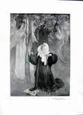 Original Old Antique Print 1896 Art Journal Cloister World Nun Angels Hacker