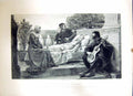 Original Old Antique Print 1896 Art Journal Sick Girl Music Man Masse Leighton