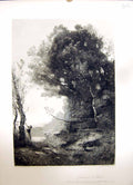 Old Antique Print 1896 Art Journal Souvenir D'Italie Trees Landscape Law 19th
