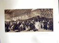 Original Old Antique Print 1896 Art Journal Railway Station Passengers Train